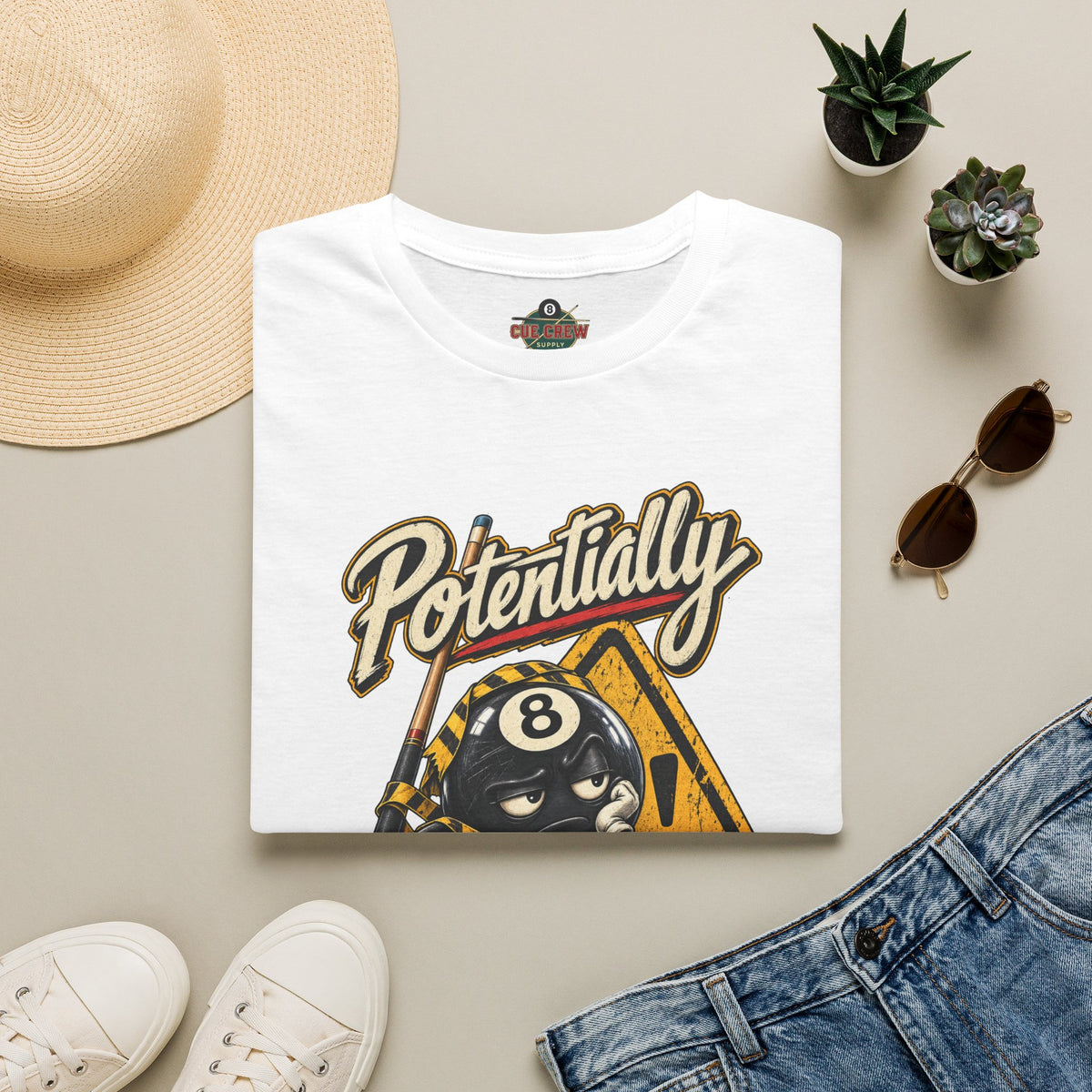Potentially Dangerous – Funny 8-Ball Billiards T-Shirt – Pool Player Tee