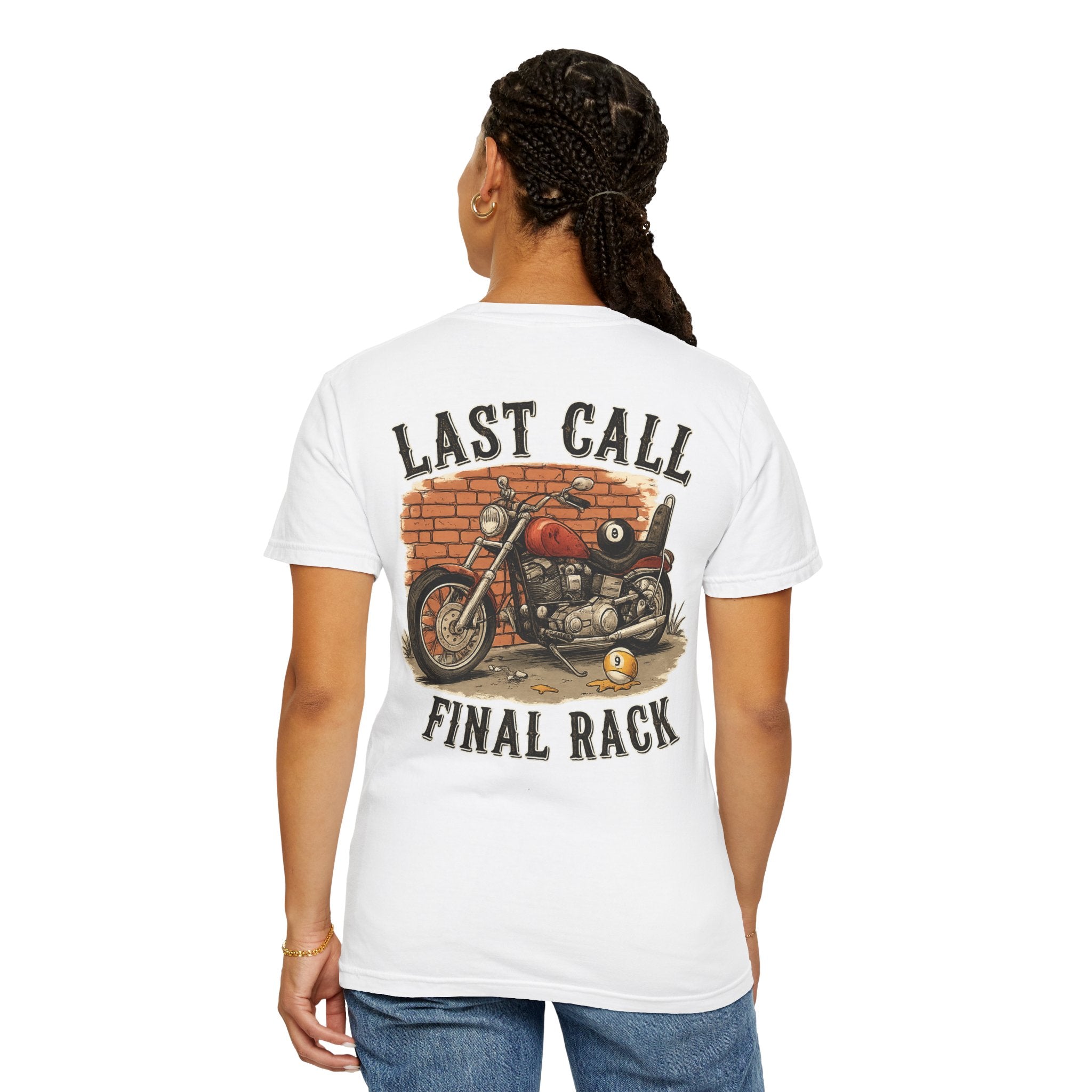 Last Call Final Rack Motorcycle Billiards Comfort Colors Tee