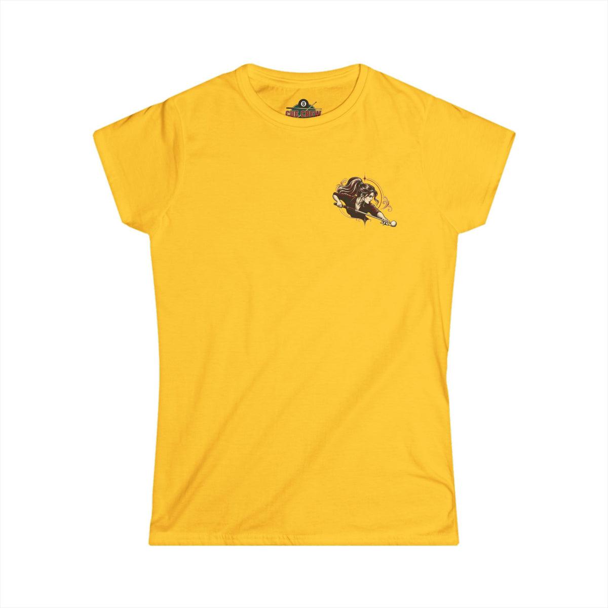 Don’t Let the Ponytail Fool You – Women’s Billiards T-Shirt – Front & Back Pool Tee