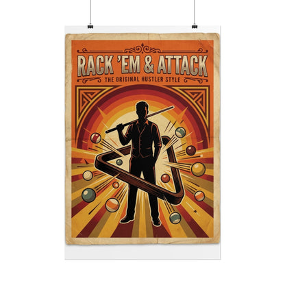 Rack 'Em & Attack 24"x36" Billiards Poster