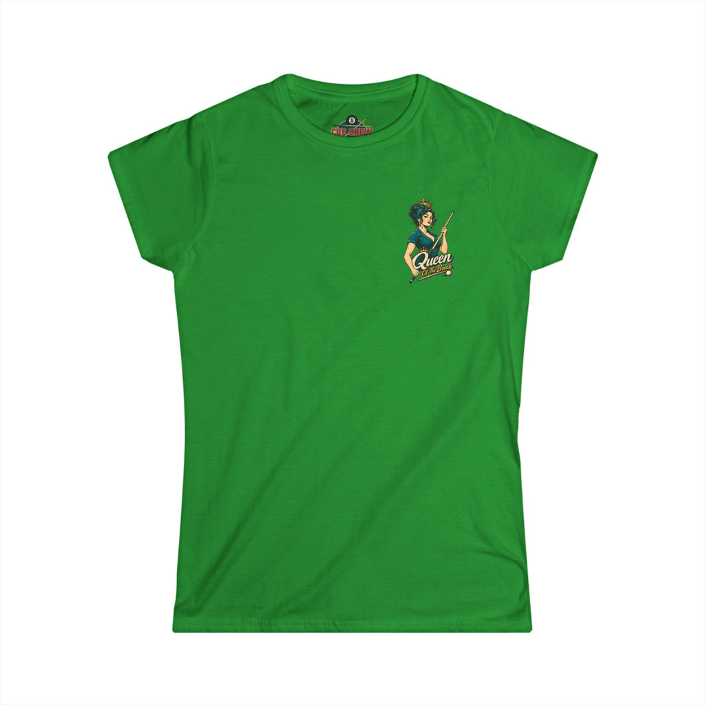 Queen of the Break Women’s Billiards T-Shirt – Front & Back Pool Tee