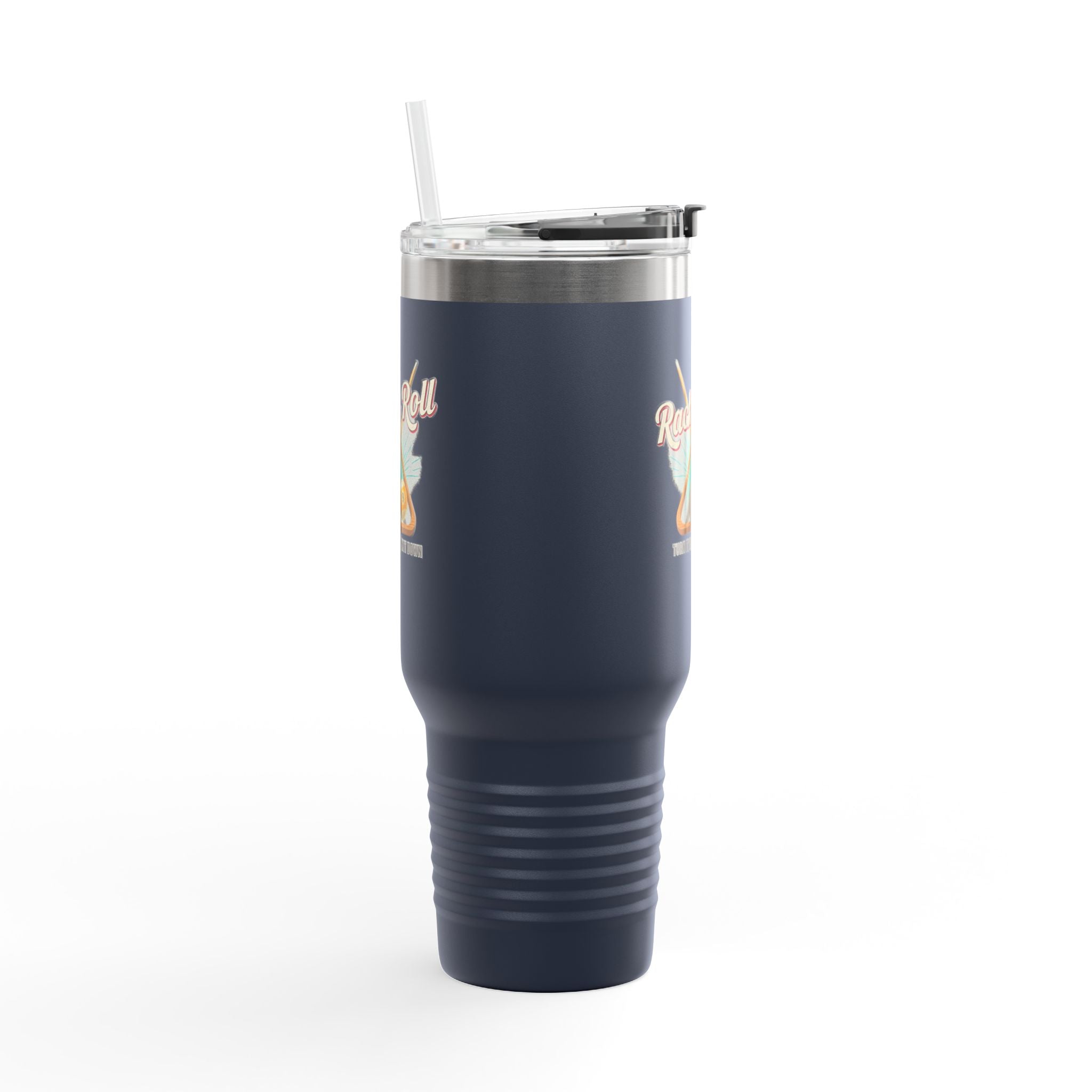 Rack & Roll v2 40oz Insulated Travel Mug – Pool Cue Billiards Design,