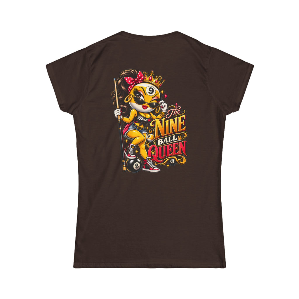 Nine Ball Queen Women's Billiards T-Shirt | Funny Pool Player Graphic Tee CCS-WSST-017
