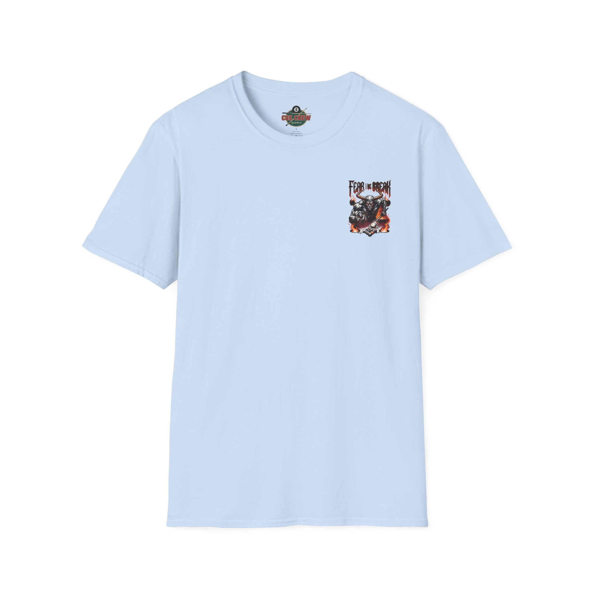 Fear The Break Demon Billiards T-Shirt | Fiery Pool Player Graphic Tee | Front & Back Print
