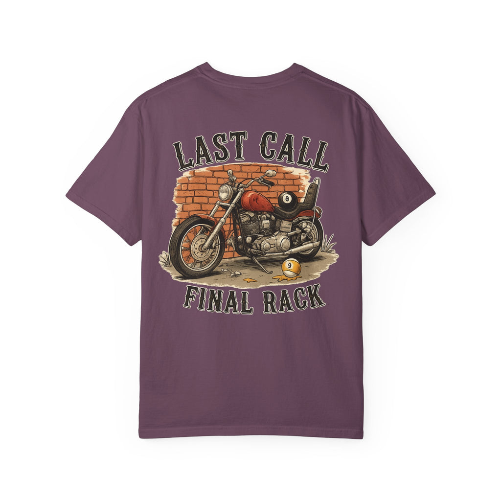 Last Call Final Rack Motorcycle Billiards Comfort Colors Tee