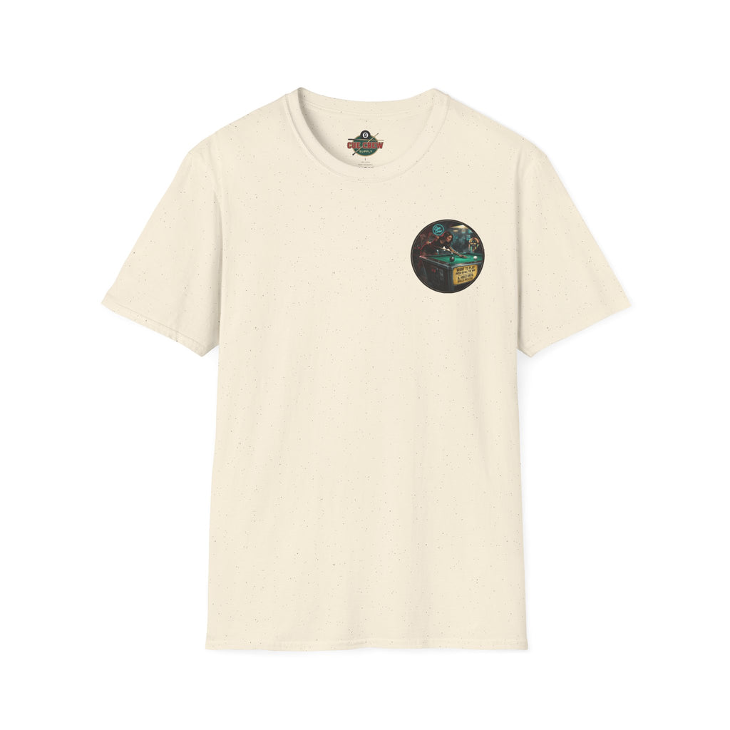 Push In All The Way Billiards T-Shirt – Vintage Coin-Op Pool Hall Graphic Tee | Front & Back Print
