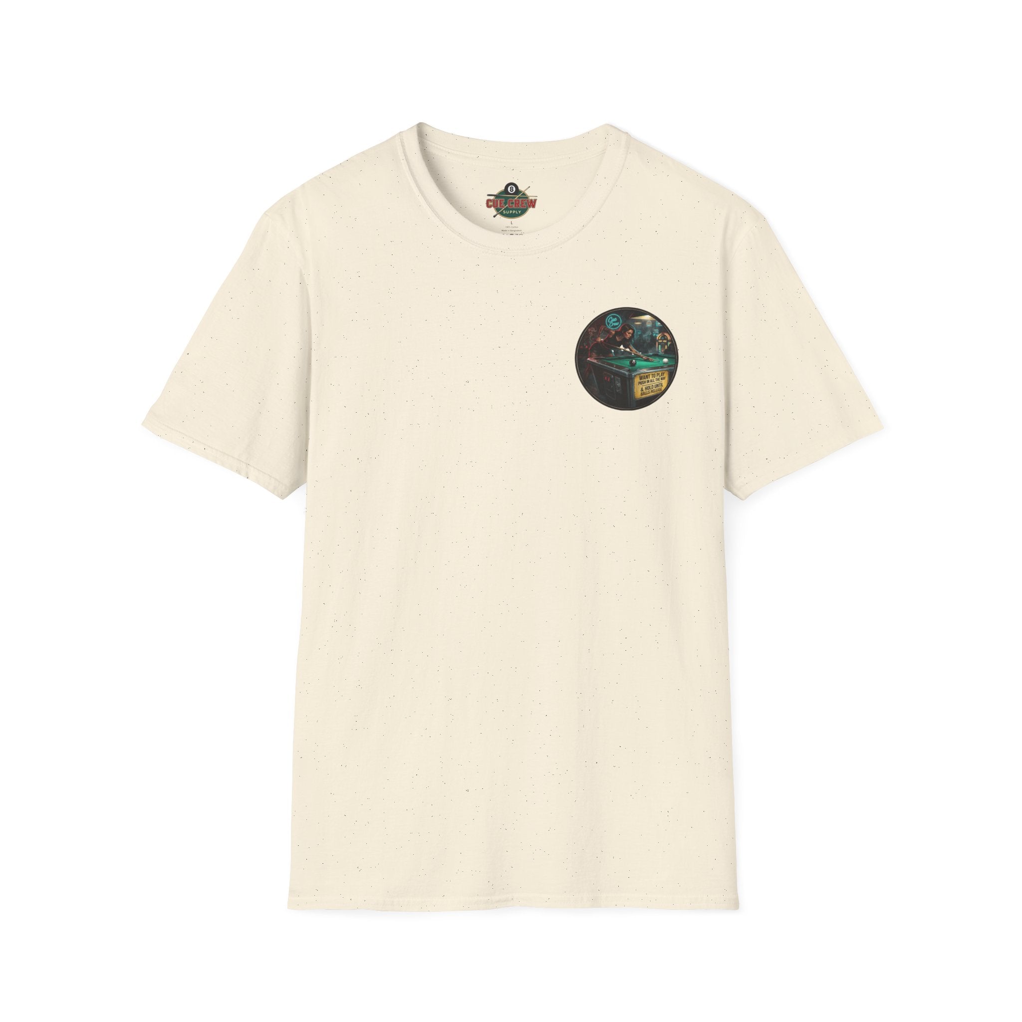 Push In All The Way Billiards T-Shirt – Vintage Coin-Op Pool Hall Graphic Tee | Front & Back Print