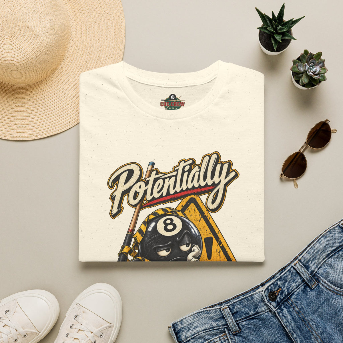 Potentially Dangerous – Funny 8-Ball Billiards T-Shirt – Pool Player Tee