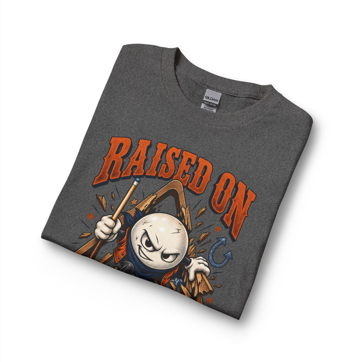 Raised on Bad Breaks – Funny Billiards Long Sleeve T-Shirt – Cue Crew Essentials CCS-ELST-004
