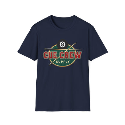 Cue Crew Supply Retro Logo Core Line Billiards Gildan Tee