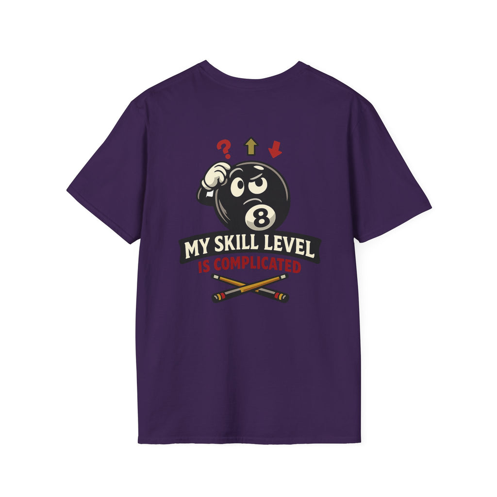 My Skill Level Is Complicated Funny Billiards T-Shirt | Classic Series CCS-CST-010
