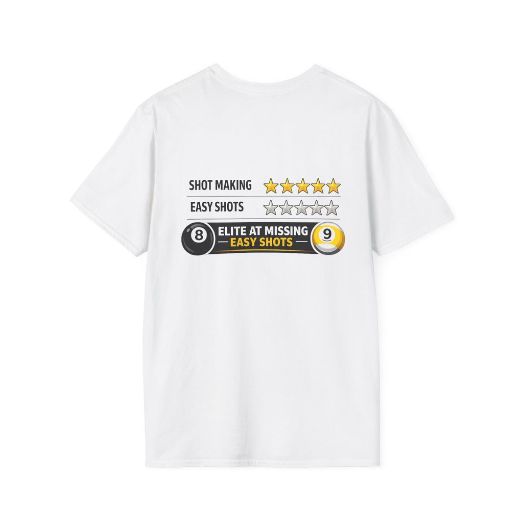 Elite at Missing Easy Shots Pool Player T-Shirt | Classic Series