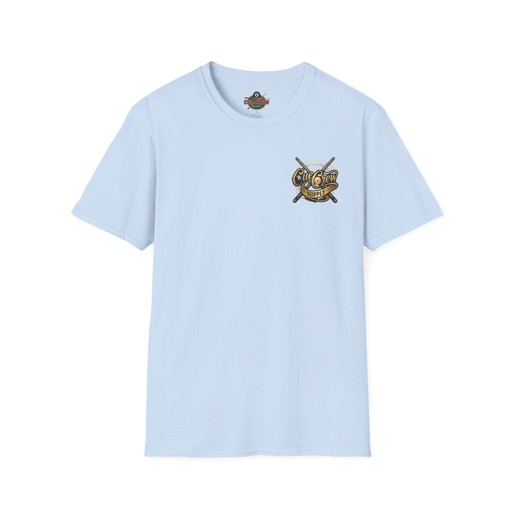 Cue Crew Supply Signature Billiards T-Shirt | Premium Pool Player Graphic Tee | Front & Back Print