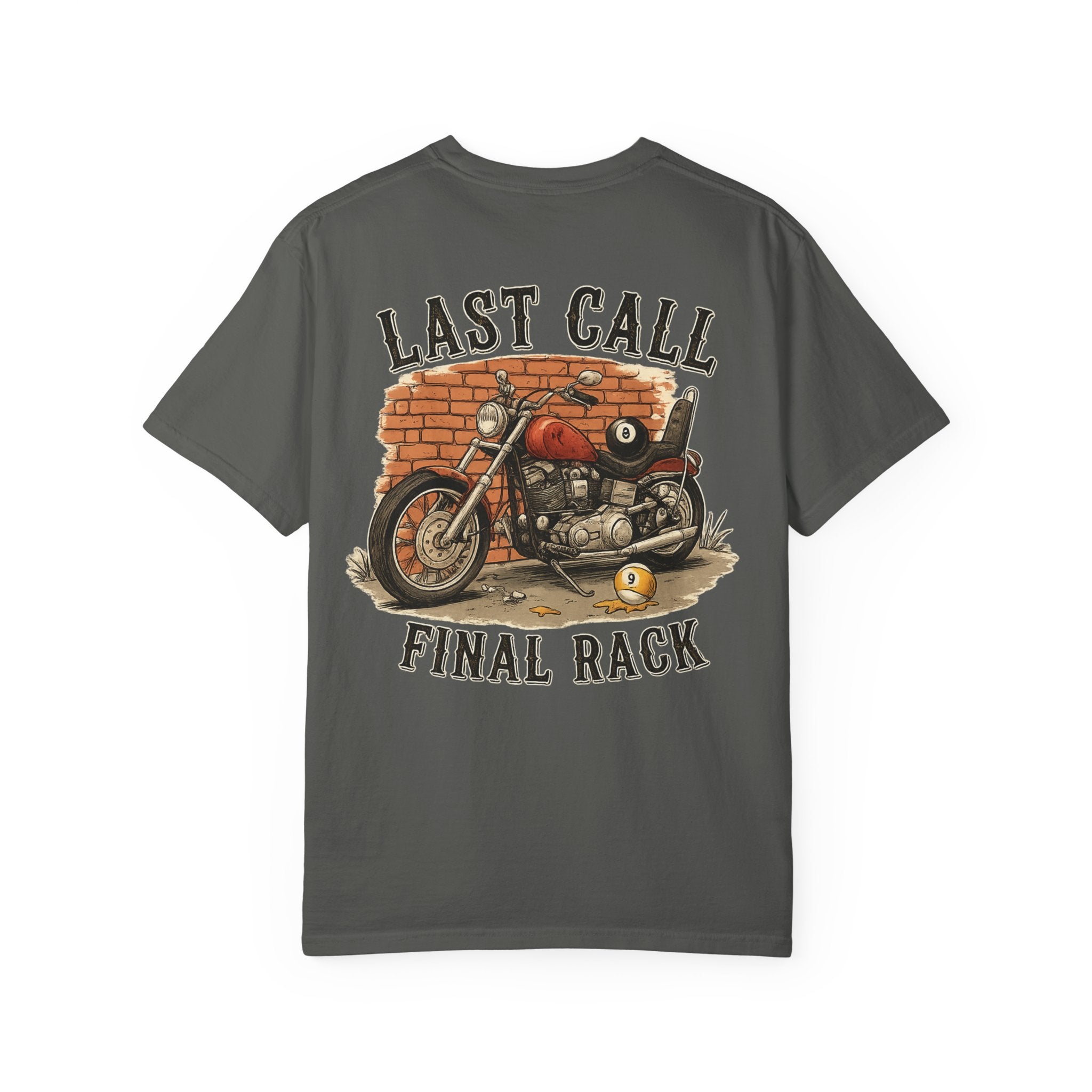Last Call Final Rack Motorcycle Billiards Comfort Colors Tee