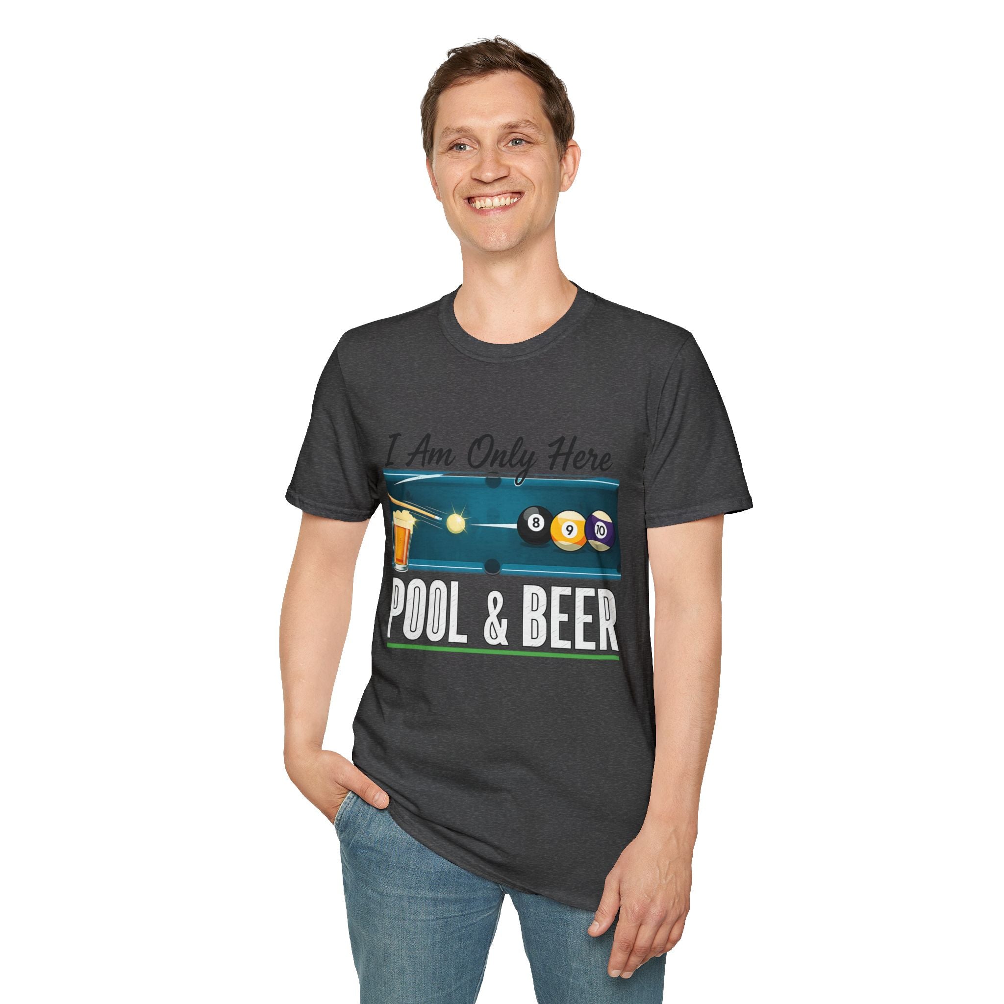 I Am Here Pool & Beer Billiards Core Line Gildan Tee