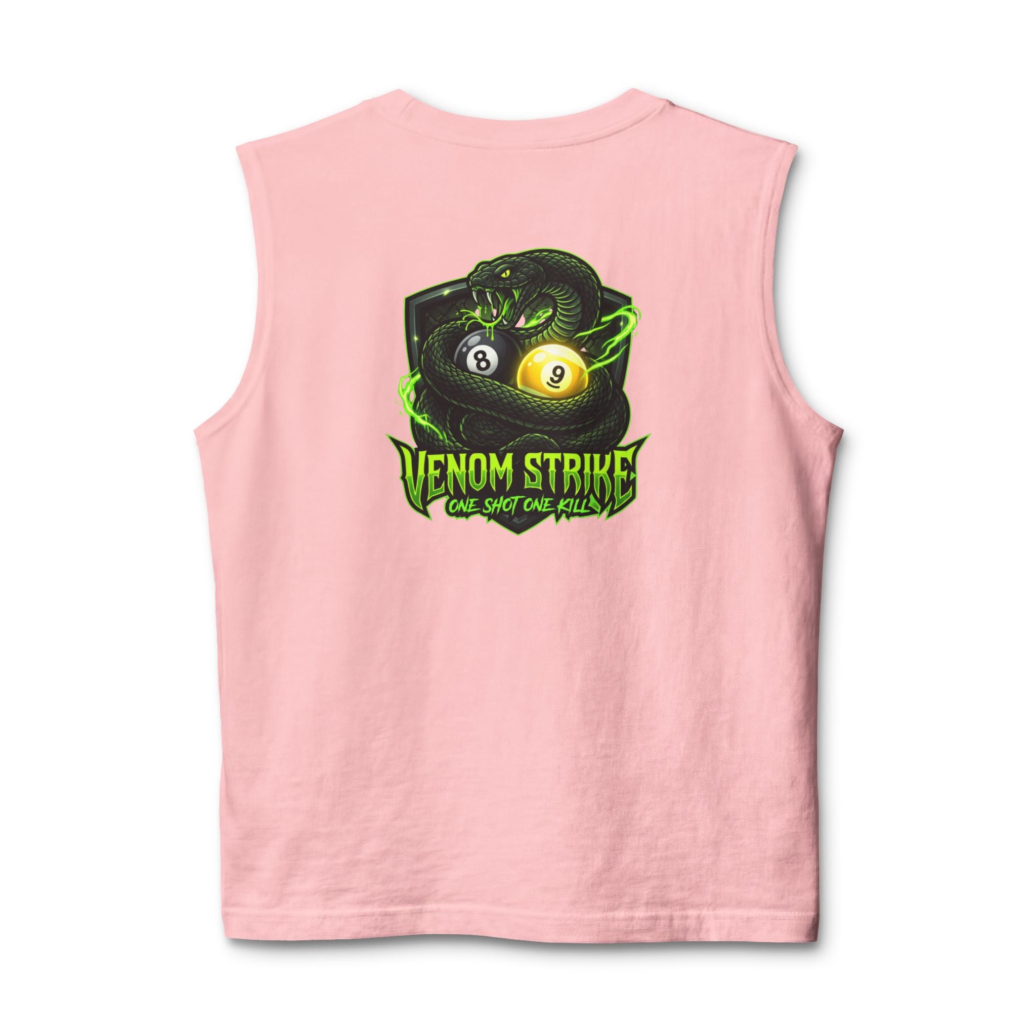 Venom Strike Unisex Muscle Tank – Snake 8 Ball & 9 Ball Pool Player Sleeveless Shirt | Billiards Gym Tank by Cue Crew Supply