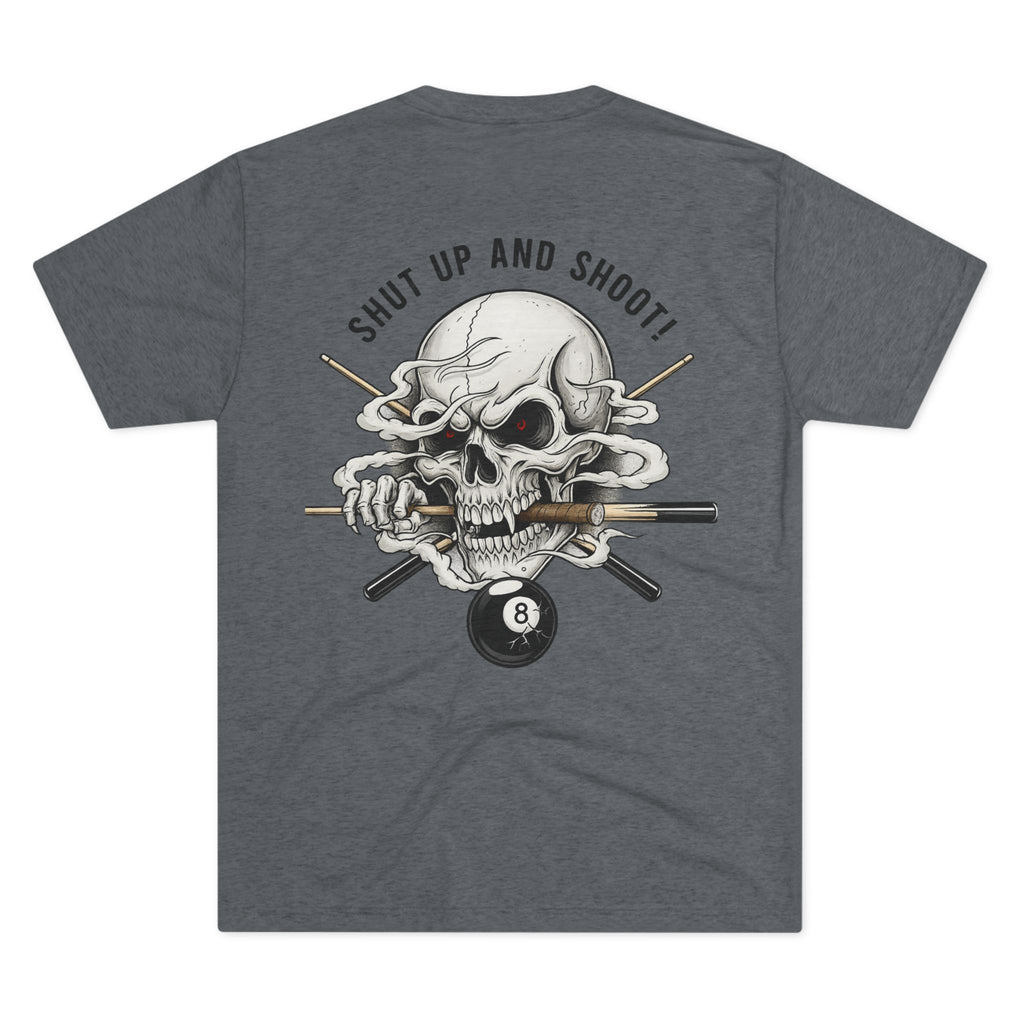 Shut Up and Shoot Skull Billiards Tri-Blend Tee