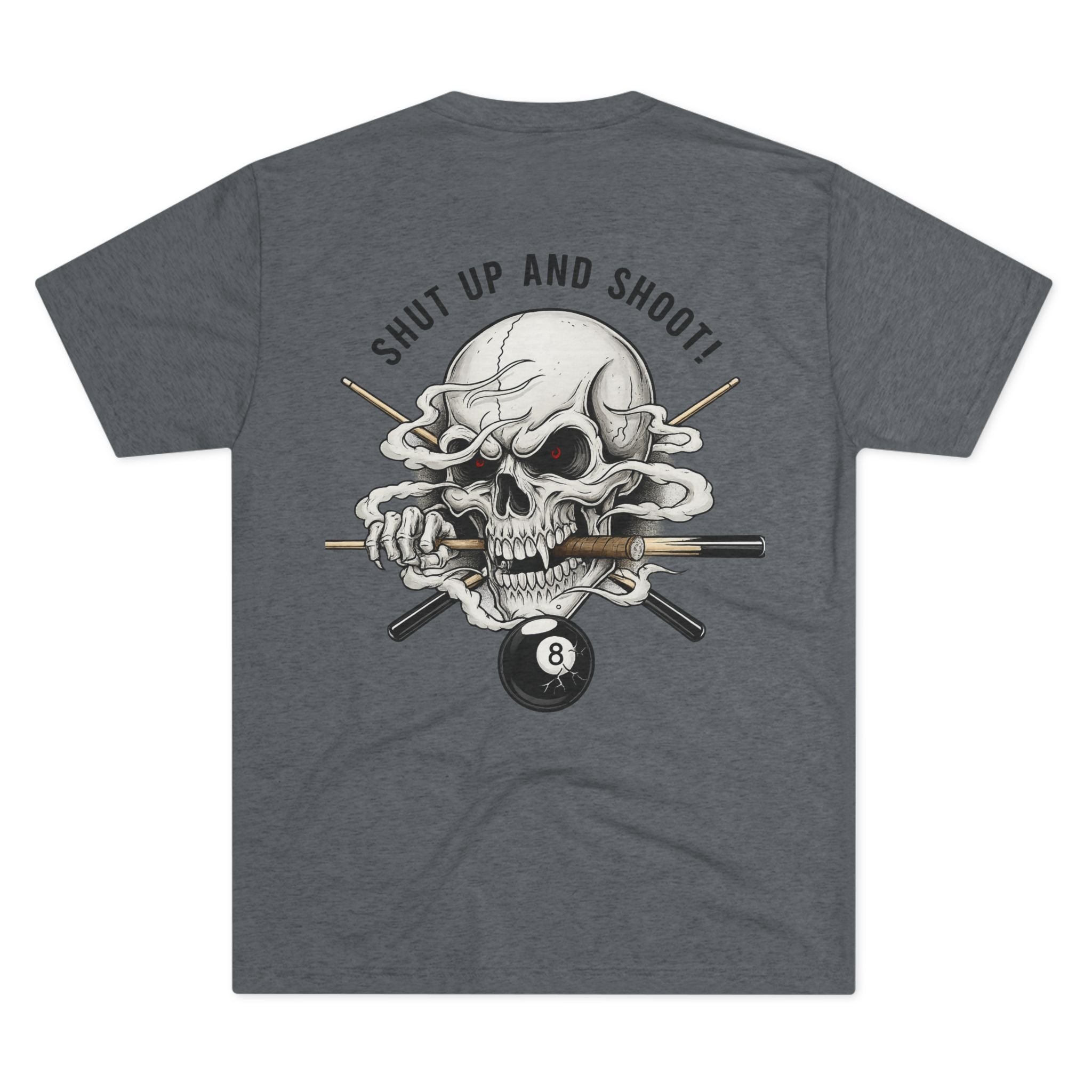 Shut Up and Shoot Skull Billiards Tri-Blend Tee