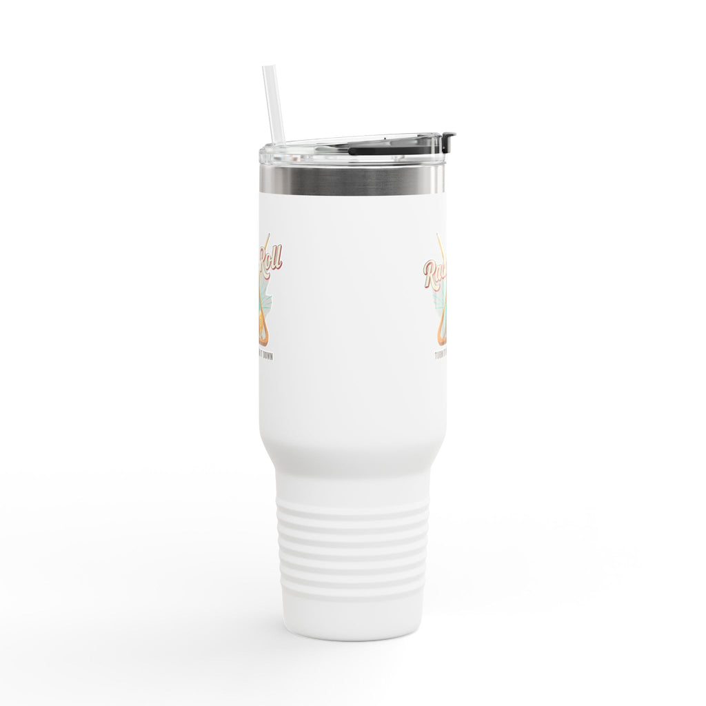 Rack & Roll v2 40oz Insulated Travel Mug – Pool Cue Billiards Design,