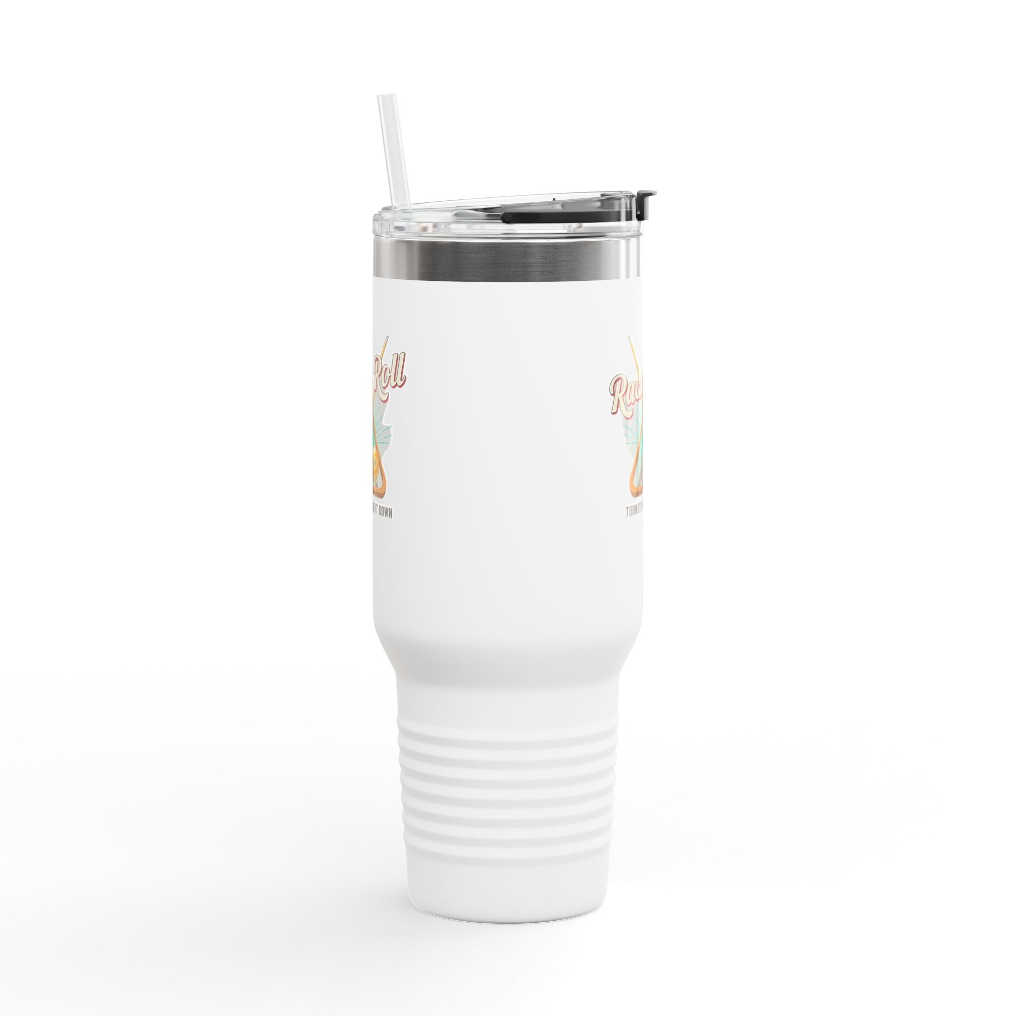 Rack & Roll v2 40oz Insulated Travel Mug – Pool Cue Billiards Design,