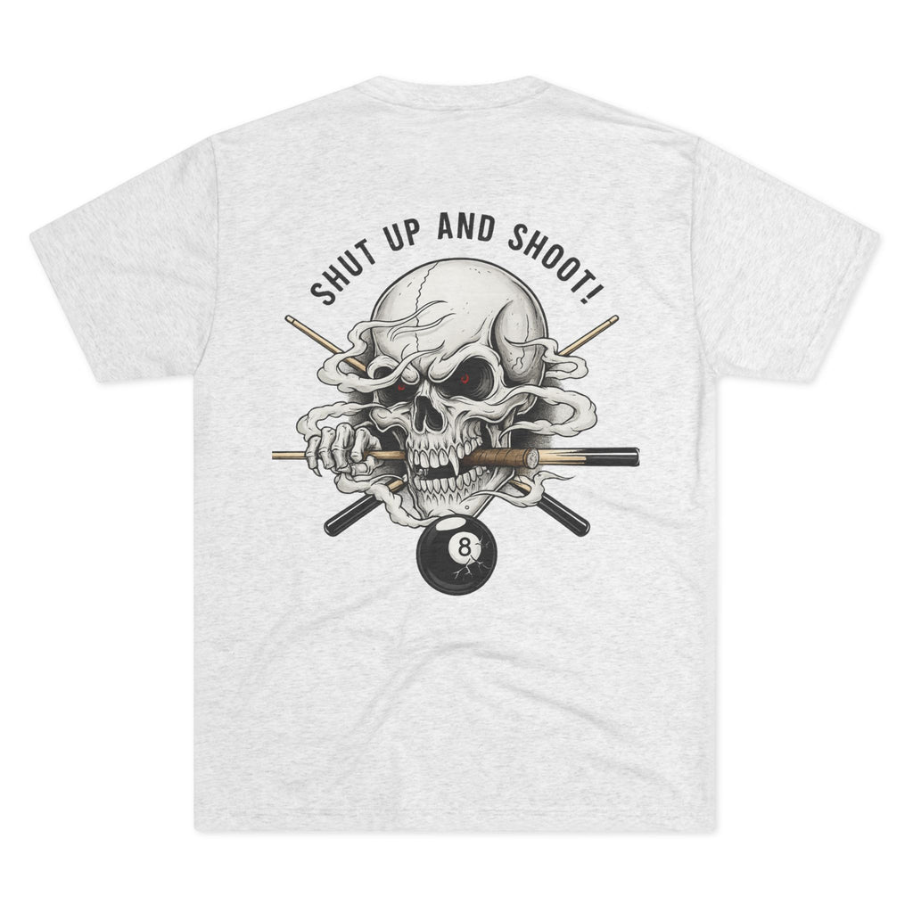 Shut Up and Shoot Skull Billiards Tri-Blend Tee