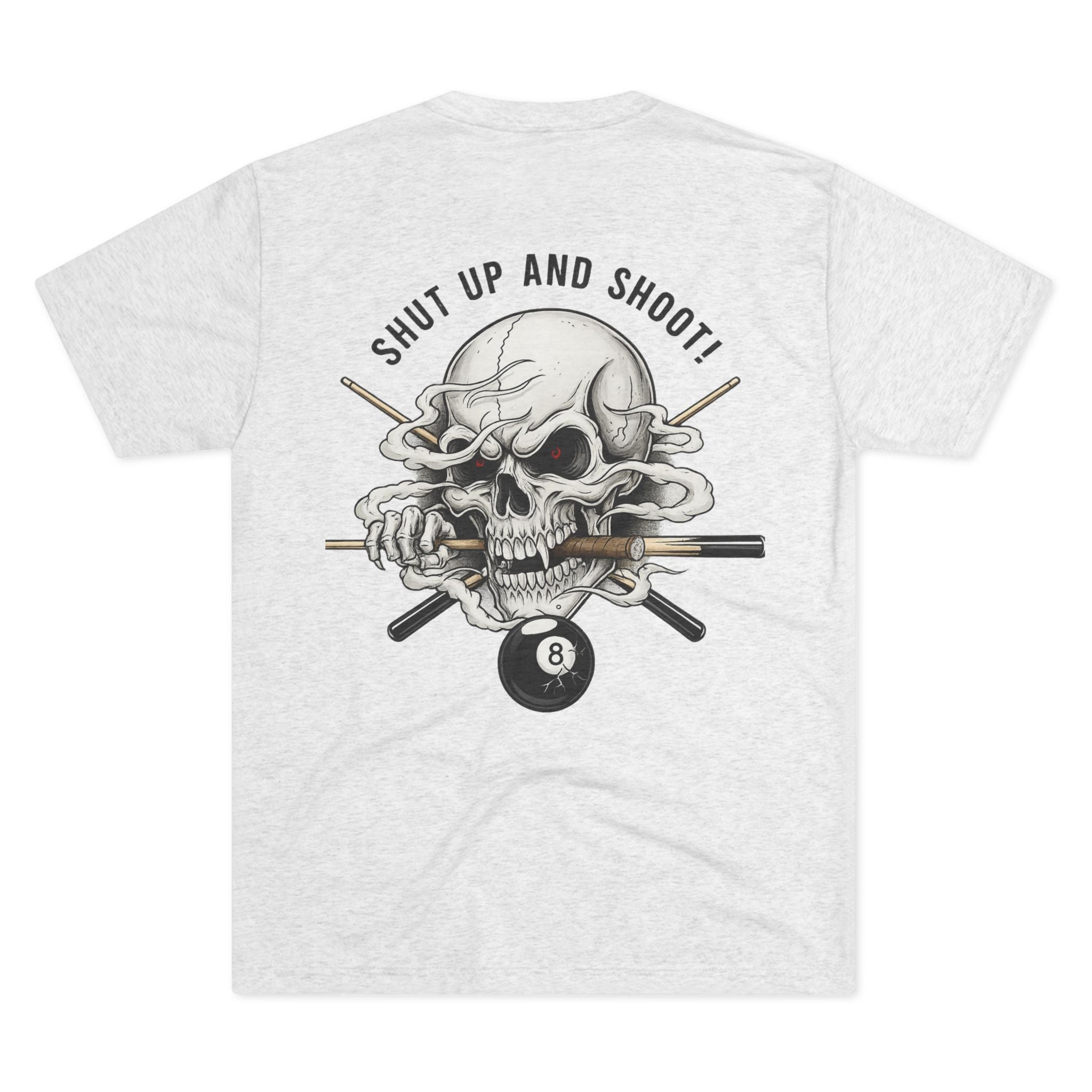 Shut Up and Shoot Skull Billiards Tri-Blend Tee