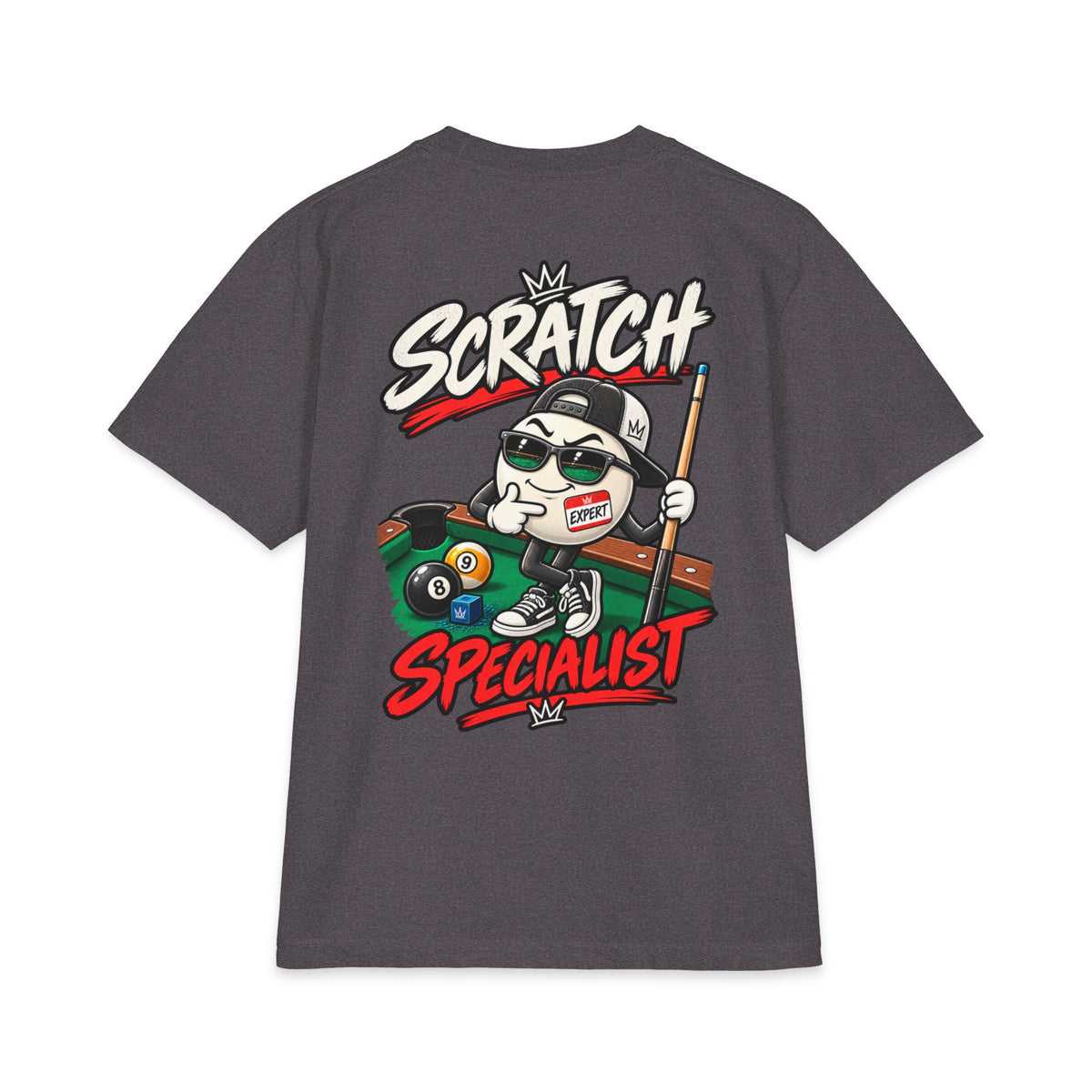 Scratch Specialist Billiards Heavyweight T-Shirt – Cue Crew After Dark Pool Tee