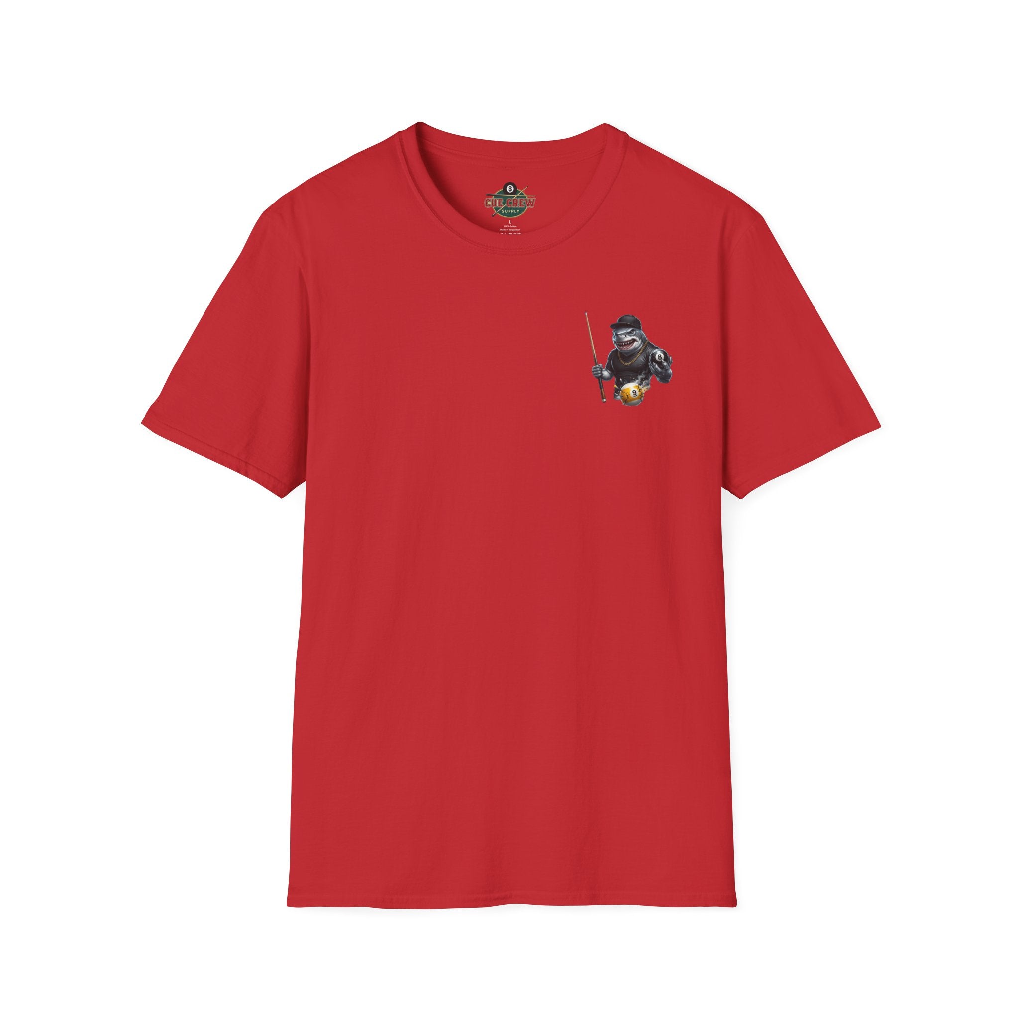 Pool Hall Predator Shark Billiards T-Shirt | Front & Back Print Gangster 8 Ball & Breaking 9 Ball Graphic Unisex Tee