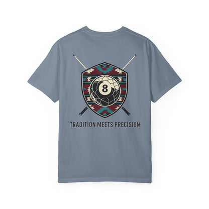 Tradition Meets Precision Pool 8-Ball Crest Comfort Colors Tee