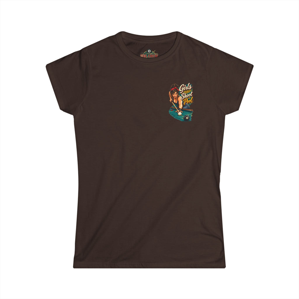 Girls Who Shoot Pool – Women’s Billiards T-Shirt – Front & Back Pool Tee