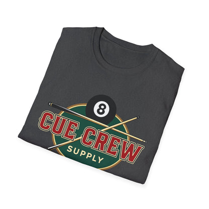Cue Crew Supply Retro Logo Core Line Billiards Gildan Tee