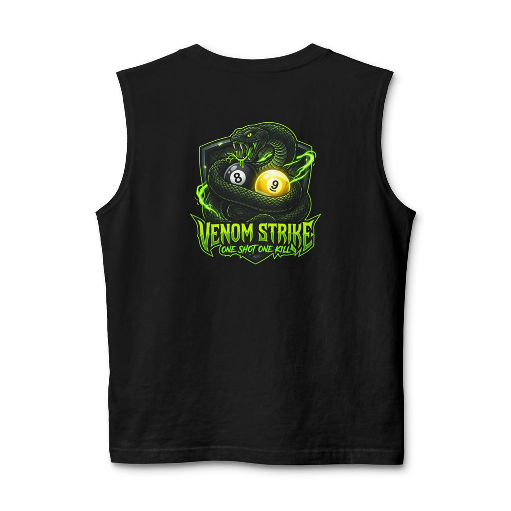 Venom Strike Unisex Muscle Tank – Snake 8 Ball & 9 Ball Pool Player Sleeveless Shirt | Billiards Gym Tank by Cue Crew Supply