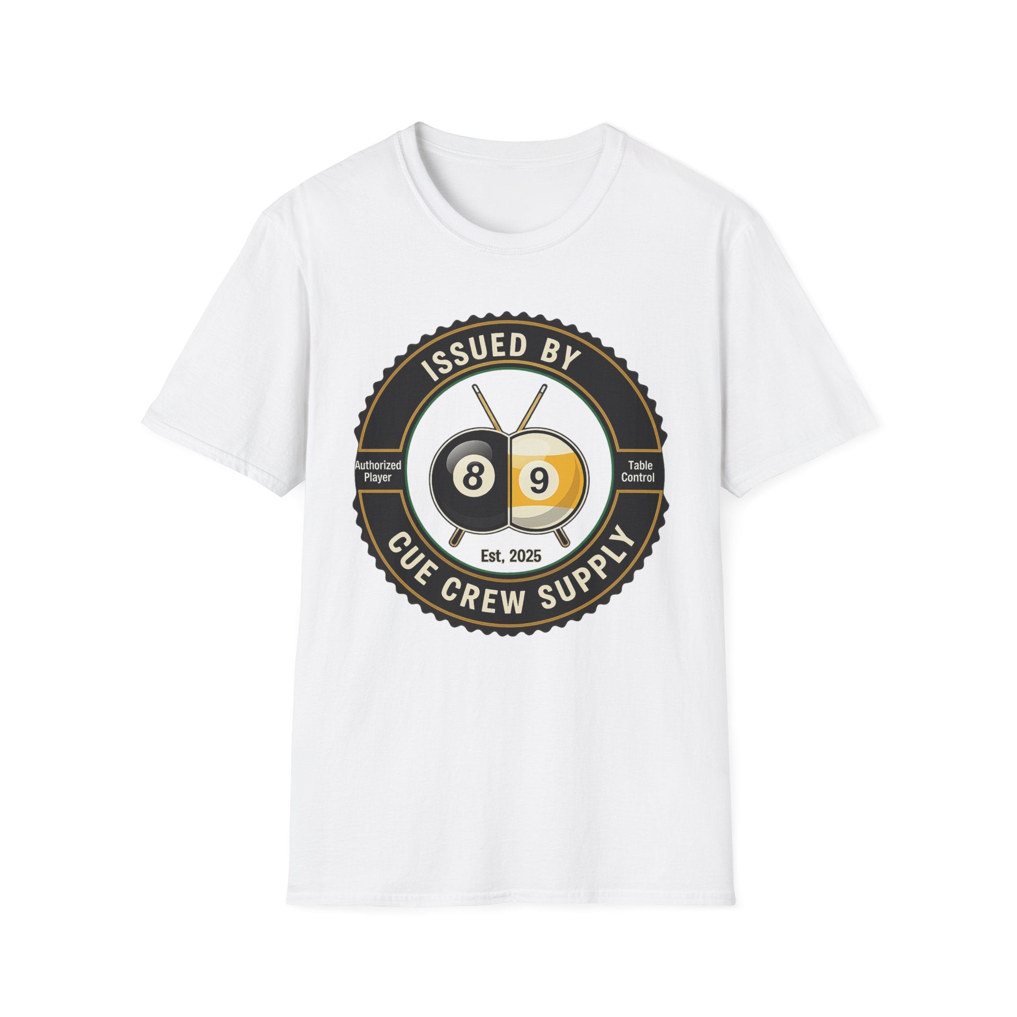 Issued By Cue Crew Supply V3 Core Line Billiards Gildan Tee