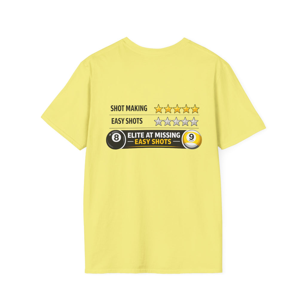 Elite at Missing Easy Shots Pool Player T-Shirt | Classic Series