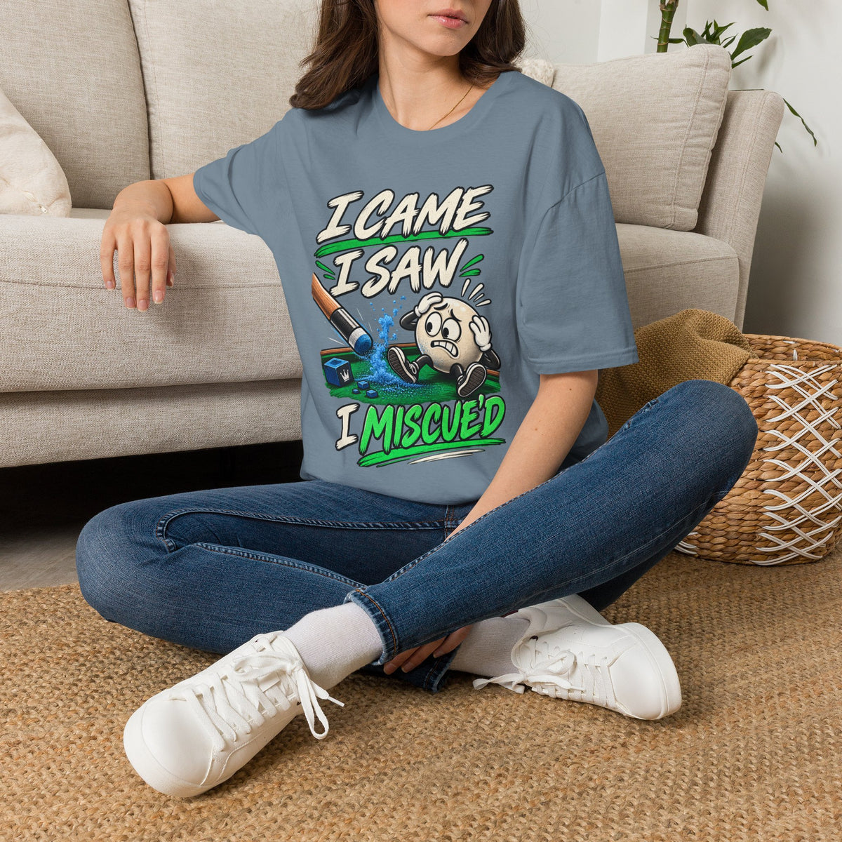 I Came I Saw I Miscue’d – Funny Billiards T-Shirt – Pool Player Tee