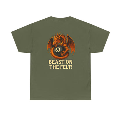 Beast On The Felt Dragon Billiards Gildan Tee