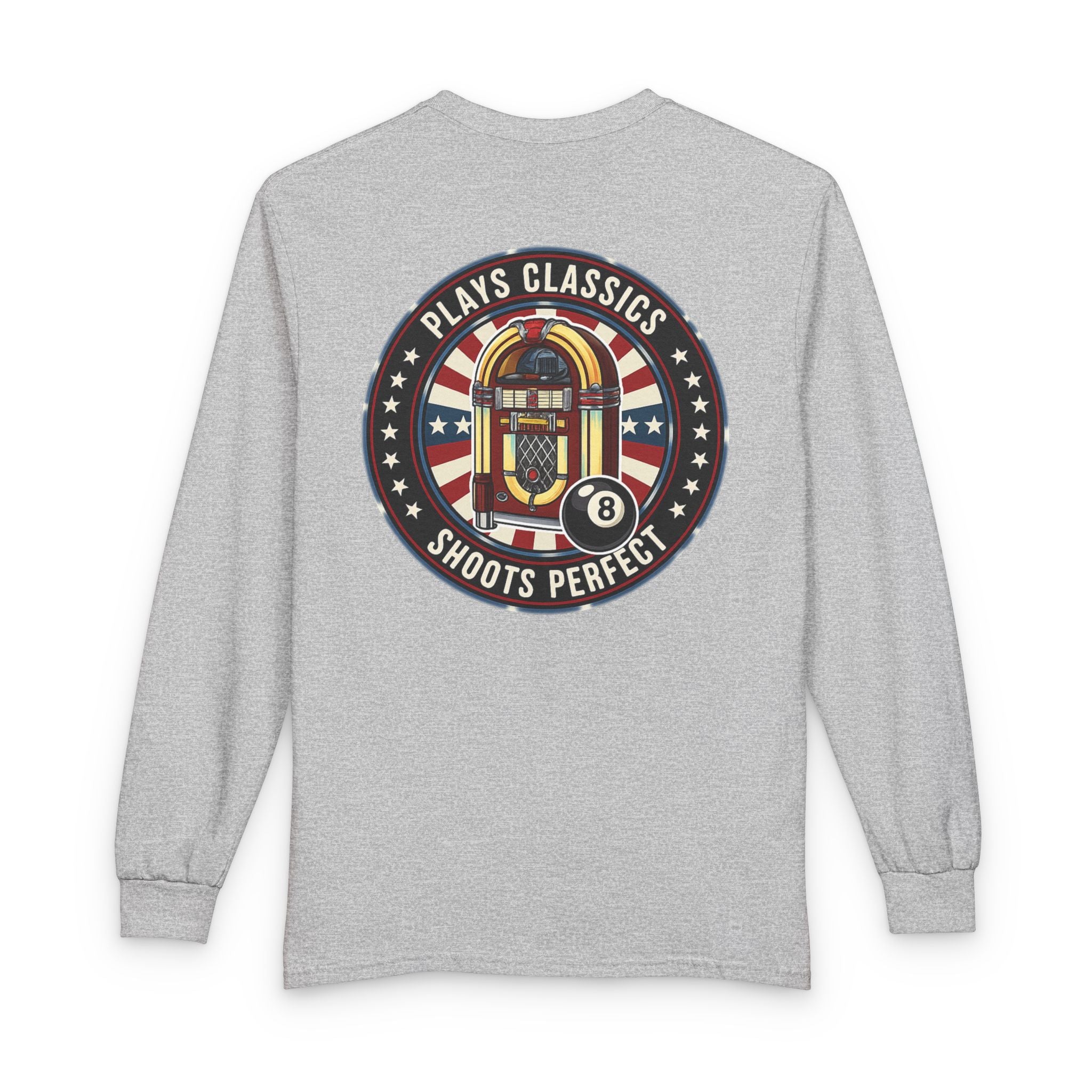 Plays Classics, Shoots Perfect Billiards Gildan Long Sleeve Tee