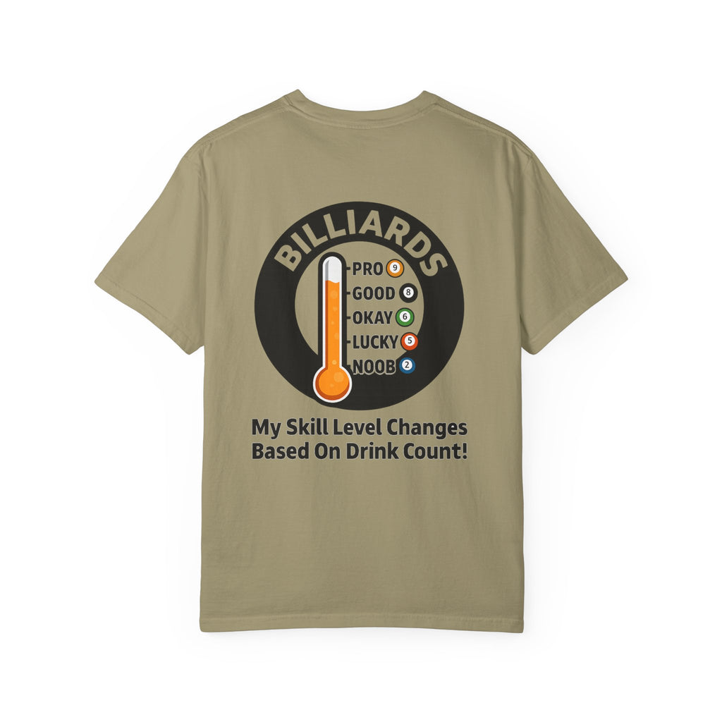 Drink Count Skill Meter Billiards Tee - Comfort Colors Brand