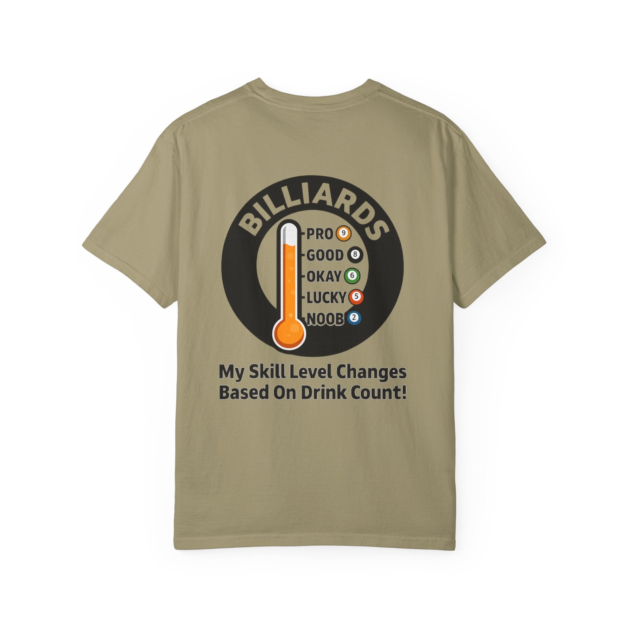 Drink Count Skill Meter Billiards Tee - Comfort Colors Brand