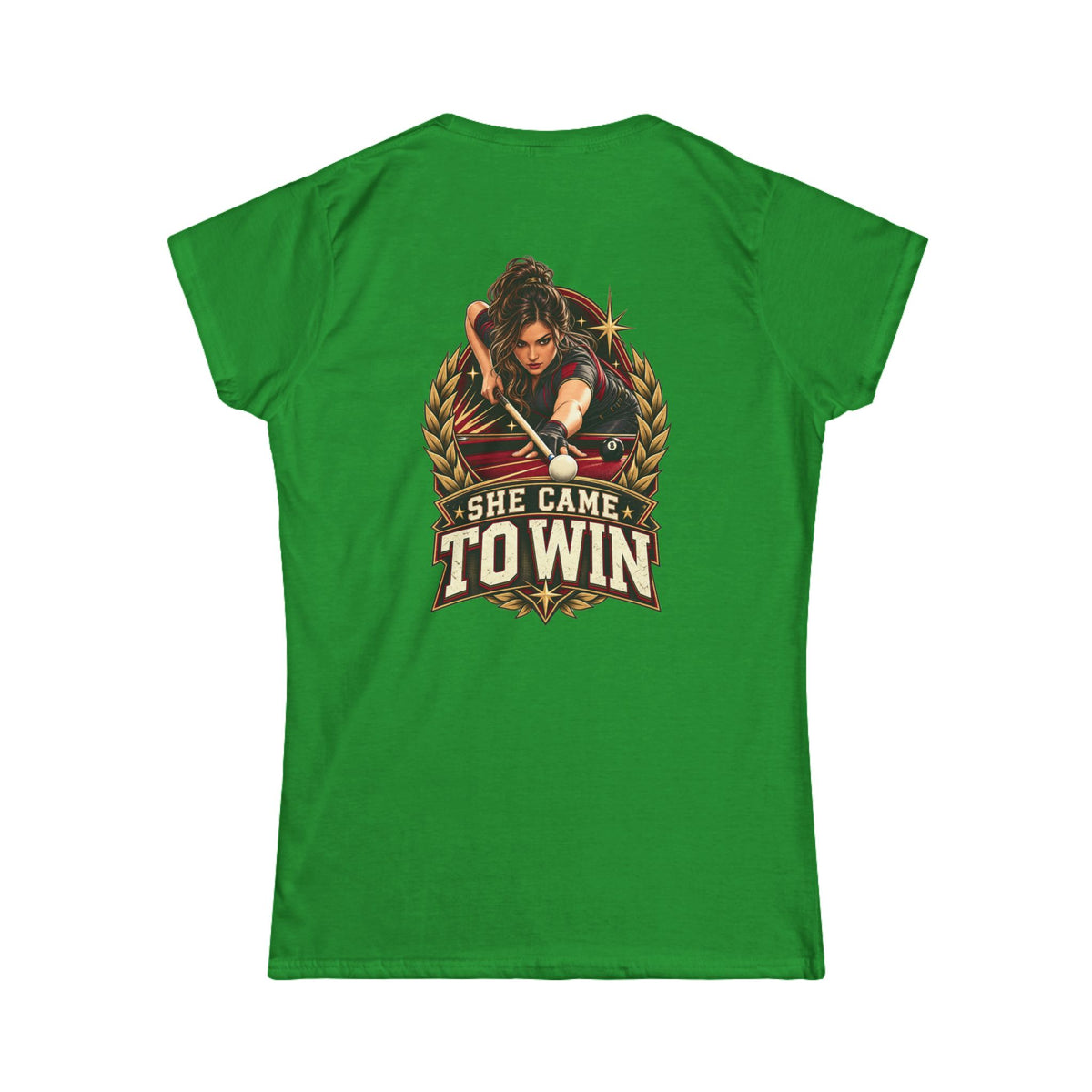 She Came To Win Women’s Billiards T-Shirt – Front & Back Pool Tee