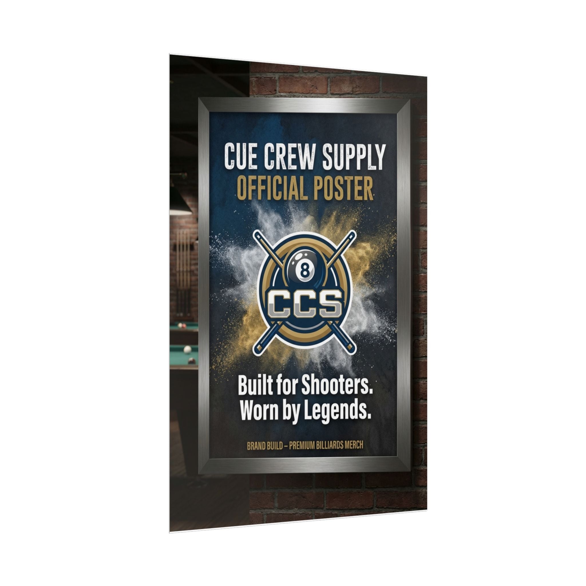 Cue Crew Supply Official Poster - Built For Shooters, Worn By Legends Rolled Poster 24"x36"