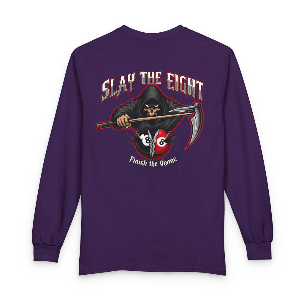 Slay the Eight Grim Reaper Billiards Gildan Long Sleeve Tee