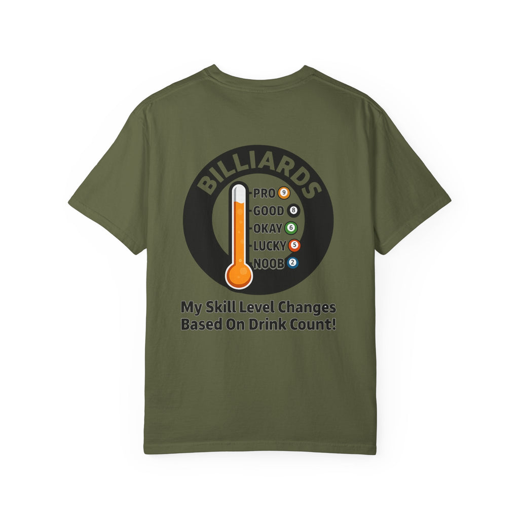 Drink Count Skill Meter Billiards Tee - Comfort Colors Brand