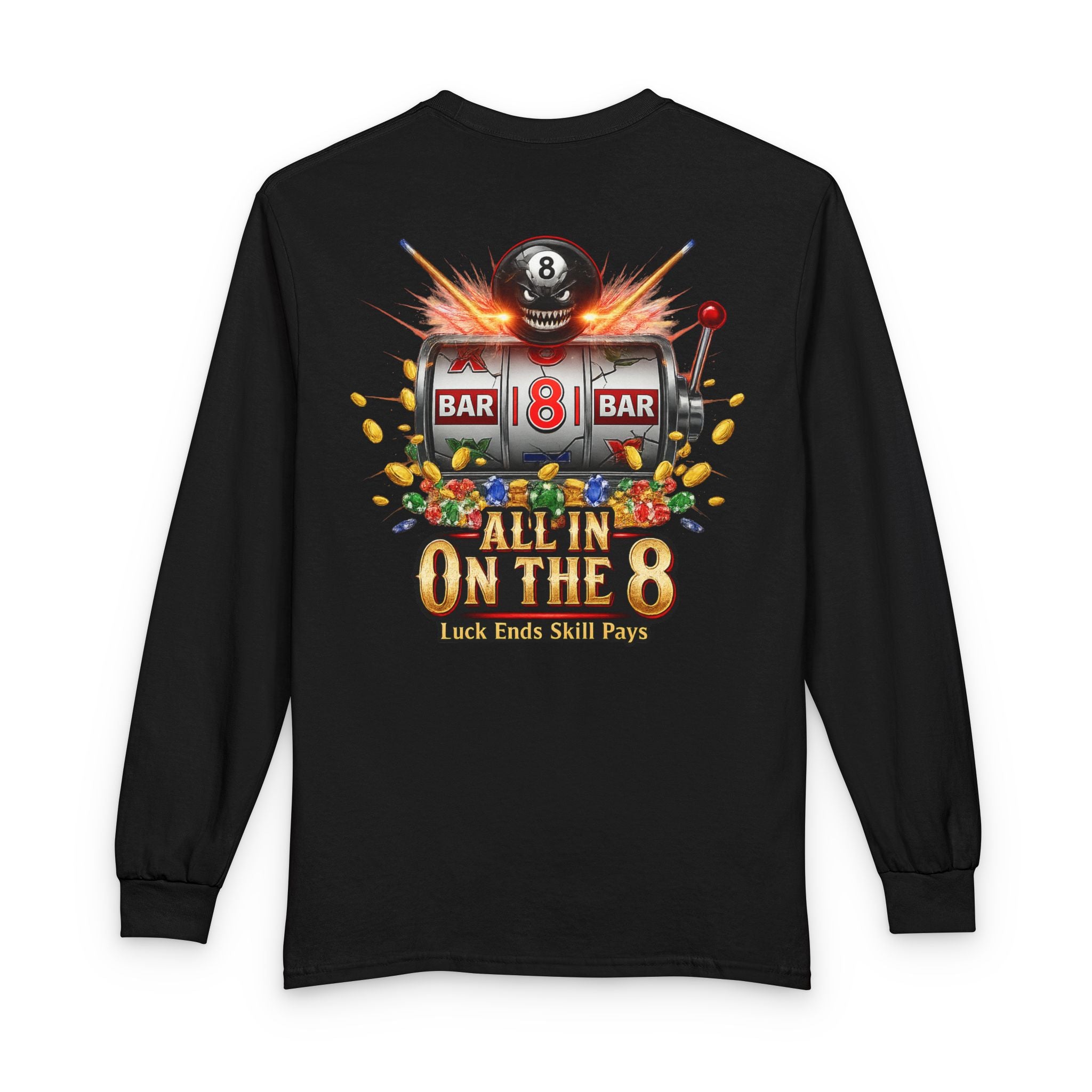 All In On The 8 Billiards Gildan Long Sleeve Tee