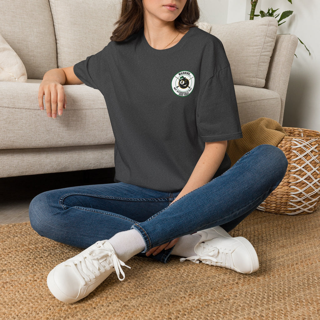 Warning... May Accidentally Play Good Today Billiards T-Shirt | Funny Pool Player Graphic Tee | Front & Back Print