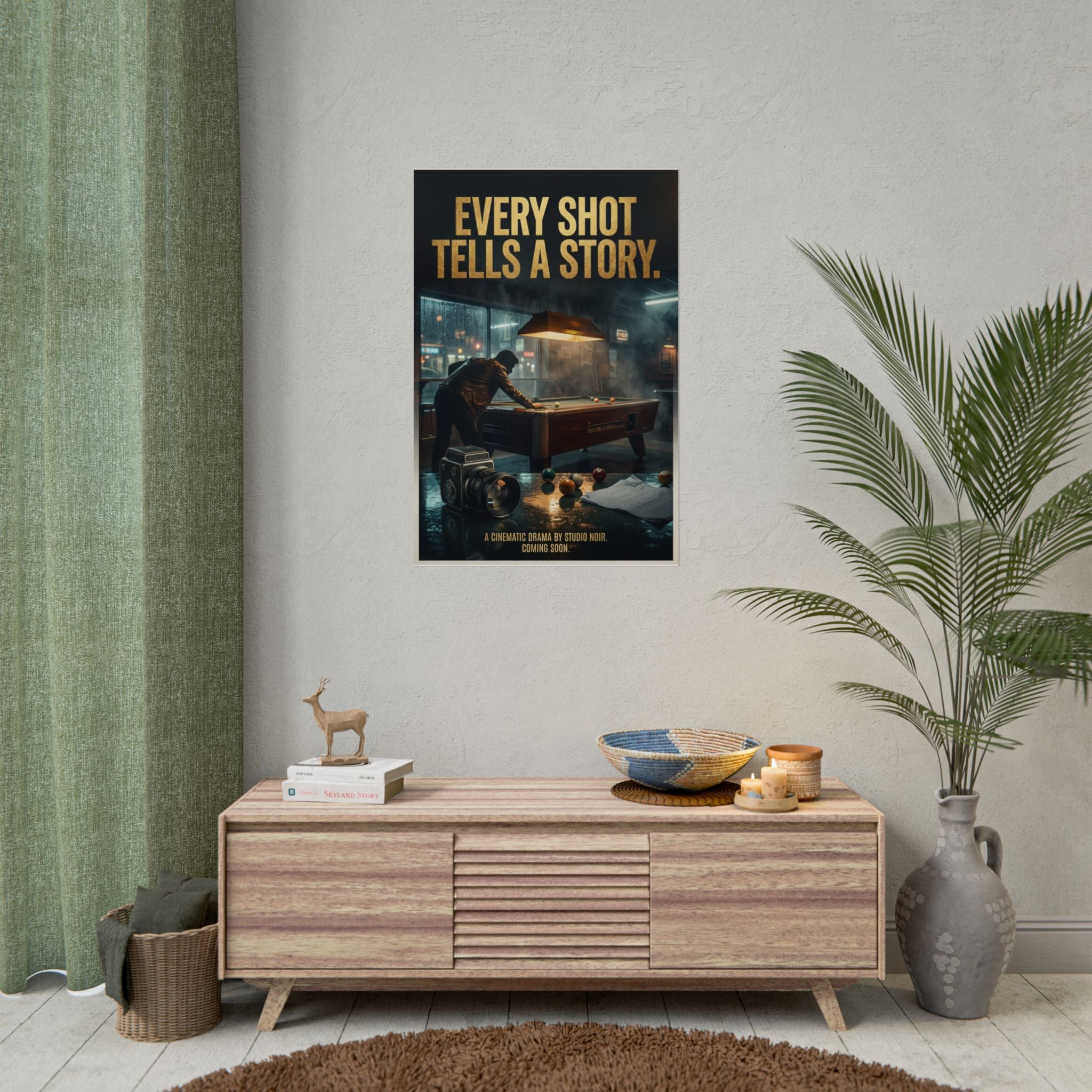 Every Shot Tells a Story Cinematic Poolroom Wall Art Rolled 24"x36" Poster