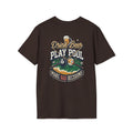 Drink Beer Play Pool Make Bad Decisions Funny Billiards T-Shirt | Vintage Beer & 8 Ball Graphic Tee | Front & Back Print