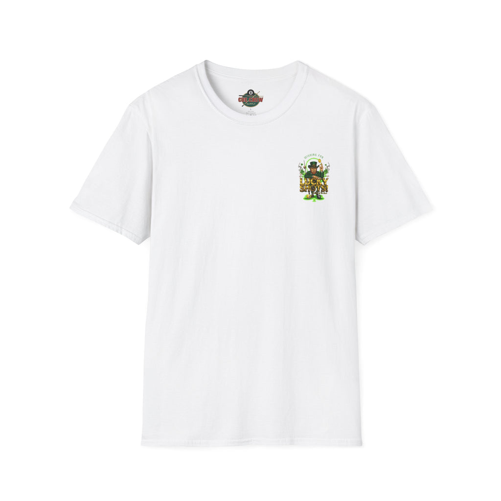 Wishing for Lucky Shots! Funny St. Patrick's Day Pool Player T-Shirt | Irish Billiards Graphic Tee | Front & Back Print
