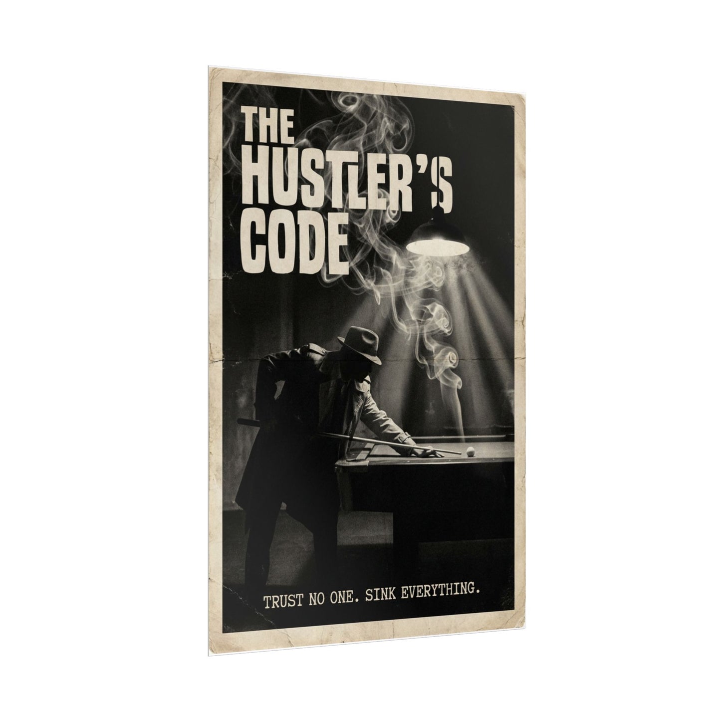 The Hustler's Code Vintage Billiards Wall Art Rolled Poster 24"x36"
