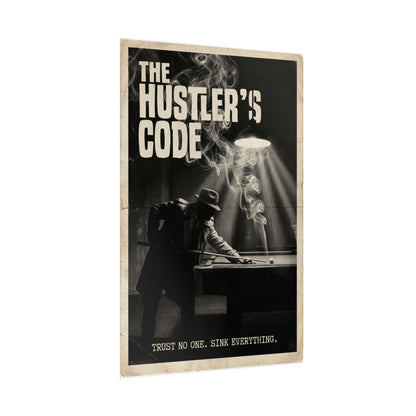 The Hustler's Code Vintage Billiards Wall Art Rolled Poster 24"x36"